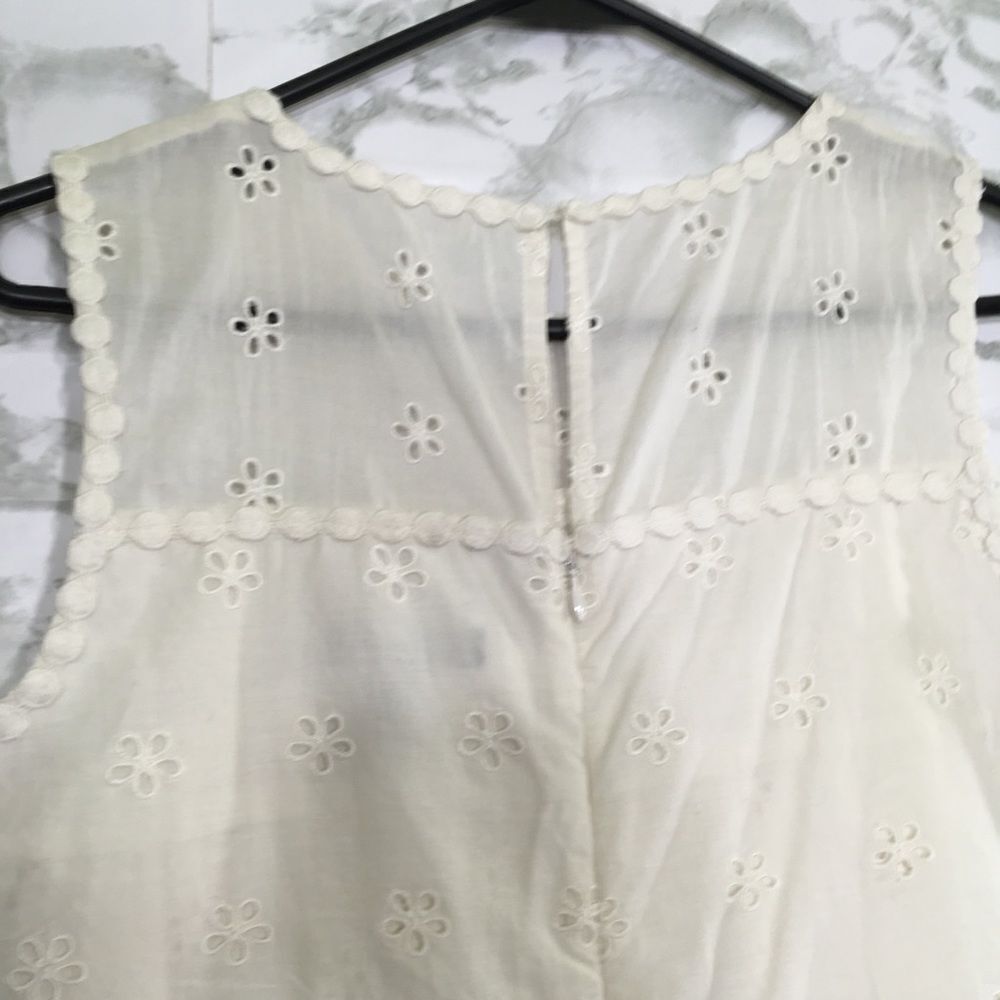 NWT J. Crew Ivory Eyelet Dress Sleeveless Sheath Scalloped Hem Summer Women's 00 - Picture 8 of 15